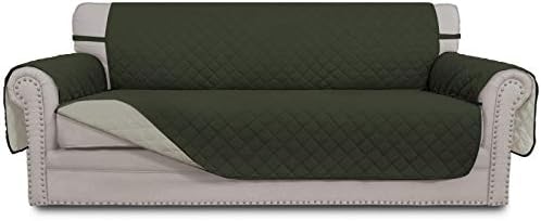Easy-Going Reversible Couch Cover, 3 Cushion Sofa, Army Green/Beige by Easy-Going