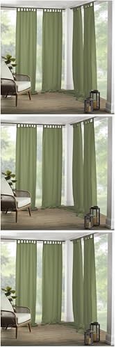 Elrene Home Fashions Matine Weatherproof Tab-Top Indoor/Outdoor Solid Color by ElreneHomeFashions
