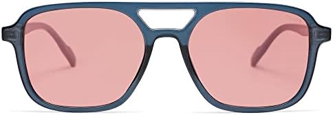SOJOS Retro Aviator Sunglasses Womens Mens, Trendy Rectangle Shades SJ2202 - Image 2