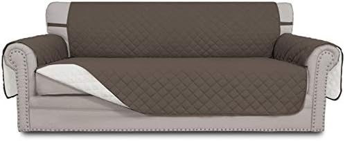 Easy-Going Reversible Couch Cover, 3 Cushion Sofa, Taupe/Ivory by Easy-Going