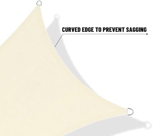 SUNNY GUARD Custom Size 18'x26'x26' Triangle Butter Cream UV Block Sunshade - Image 7