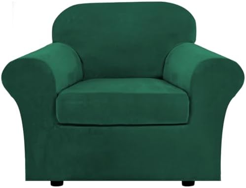 H.VERSAILTEX Rich Velvet Stretch 2 Piece Cover Chair Slipcover Sofa Cover by HVERSAILTEX