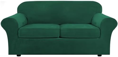 H.VERSAILTEX Real Velvet Plush 3 Piece Stretch Sofa Covers Couch Covers by HVERSAILTEX