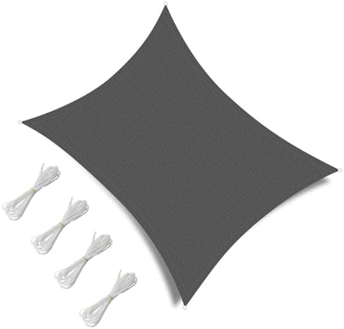 12' x 16' Rectangle Sun Shade Sail, 185 GSM HDPE, Dark Grey - Image 2
