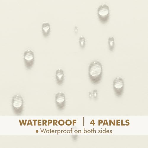 MIULEE Ivory Outdoor Curtain for Patio Waterproof 4 Panels 54 x 96 Inch - Image 3
