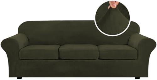 H.VERSAILTEX High Stretch Sofa Slipcover 4 Piece Cover Velvet Furniture by HVERSAILTEX