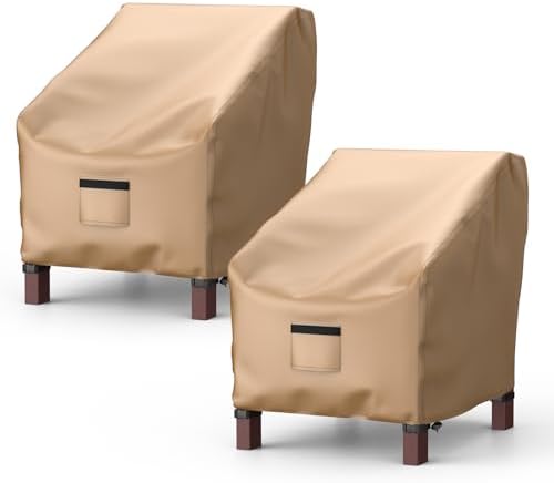 2 Pack Outdoor Patio Chair Covers Waterproof 33"Wx31"Dx31"H by Brosyda
