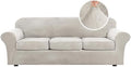H.VERSAILTEX High Stretch Sofa Slipcover 4 Piece Cover Velvet Furniture by HVERSAILTEX