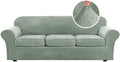 H.VERSAILTEX Velvet 4 Piece High Stretch Sofa Slipcover Cover Furniture by HVERSAILTEX