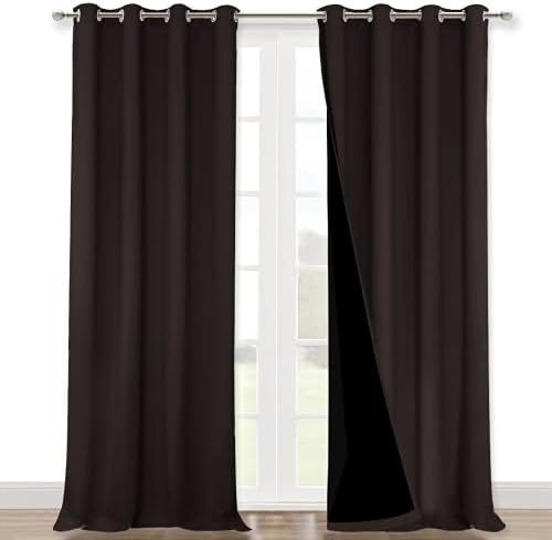 NICETOWN Cold Blocking 100% Blackout Curtains, Durable Black Lined Blackout by NICETOWN