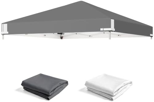 10x10ft Replacement Canopy Top, Waterproof & UV Protection Canopy Tent Top Cover by PHONWHON