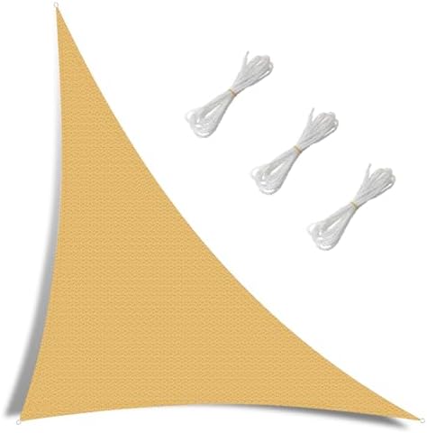 10' x 10' x 14' Triangle Sun Shade Sail, 185 GSM HDPE - Image 2