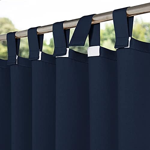 NICETOWN Patio Door Navy Blue Curtains Waterproof 95" Length, Thermal Insulated by NICETOWN