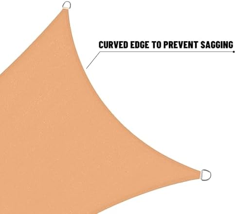 SUNNY GUARD Custom Size 9'x9'x12.7' Peach Fuzz Sun Shade Sail Right Triangle UV - Image 7