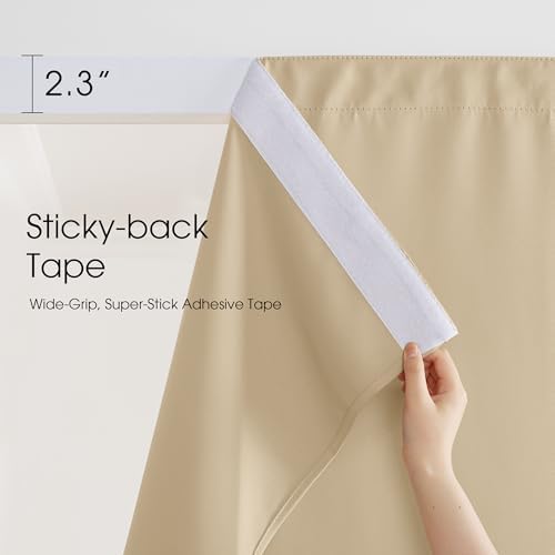NICETOWN Gazebo Curtains Windproof Adhesive Top W84xL84 Biscotti Beige - Image 2