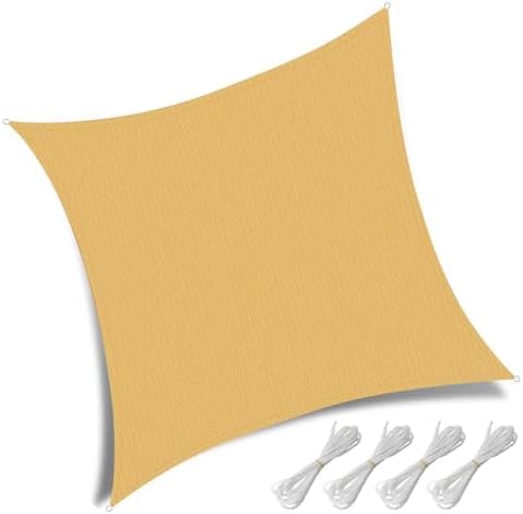 10' x 10' Rectangle Sun Shade Sail, 185 GSM HDPE - Image 2