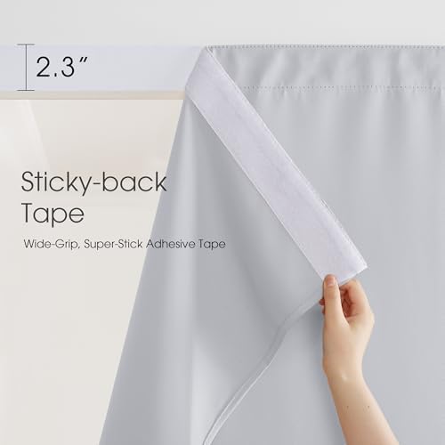 NICETOWN Outdoor Curtains for Patio Windproof 2 Panels W66xL84 White - Image 2