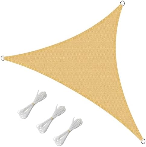 16' x 16' x 16' Triangle Sun Shade Sail, 185 GSM HDPE - Image 2