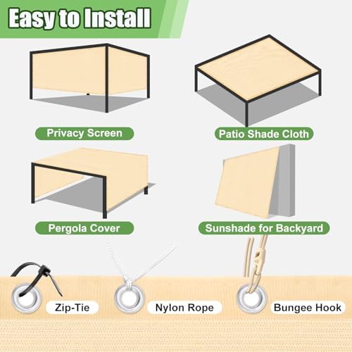 90% Outdoor Sun Shade Cloth, Privacy Screen Sunshades - Image 6