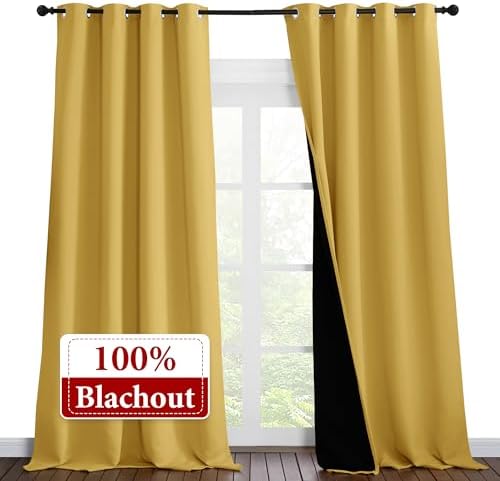 NICETOWN 100% Blackout Blinds, Laundry Room Decor Window Treatment Curtains - Image 2