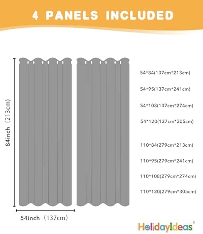 Extra Wide Outdoor Curtains for Patio Waterproof 2 Pcs 110x95 Inch Navy - Image 6