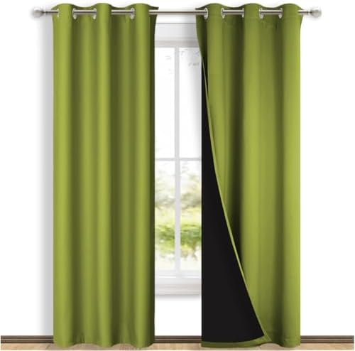 NICETOWN Blackout Curtains 84 inches Long, 2 Pieces, Fresh Green, Full Light by NICETOWN