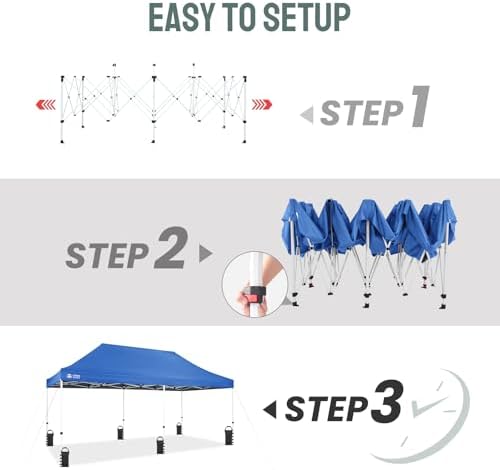 CROWN SHADES 10x20 Commercial Pop Up Canopy Tent, Outdoor Canopy - Image 3