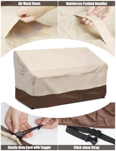 Vailge Patio Loveseat Cover 2-Seater & Outdoor Sofa Couch Cover Waterproof - Image 4