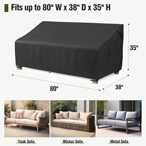 MR. COVER 3-Seater Outdoor Couch Cover Waterproof, 80 Inch Patio Furniture Cover - Image 2