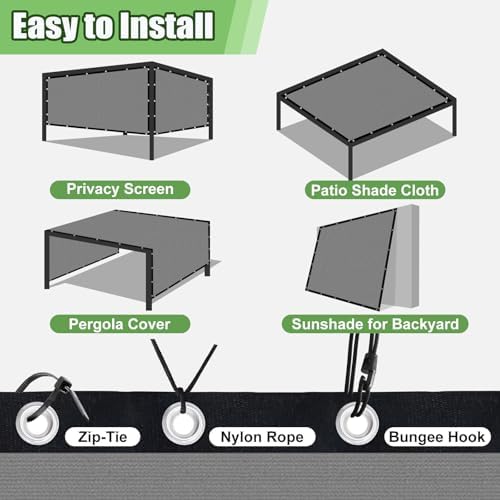 90% Outdoor Sun Shade Cloth, Privacy Screen Sunshades - Image 6