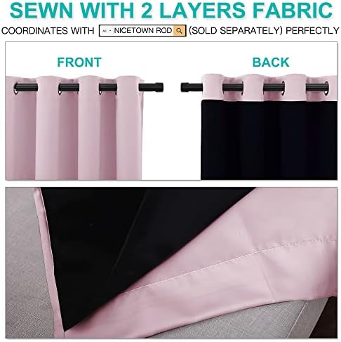 NICETOWN 100% Blackout Window Curtain Panels, Heat and Cold Blocking Drapes - Image 5
