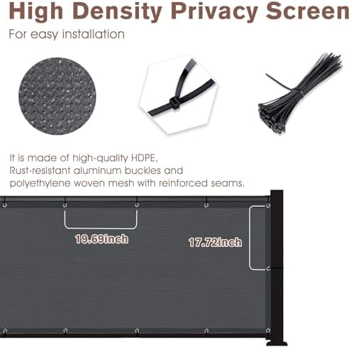 SUNNY GUARD 3.3' x 35' Balcony Privacy Screen, HDPE Patio Railing Cover Fence - Image 4