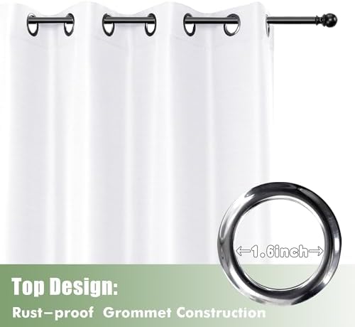 HolidayIdeas Outdoor Curtains for Patio Waterproof 6 Pcs 54x95 Inch White - Image 4