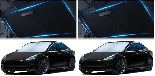 Magnelex Tesla Windshield Sun Shade, Reflective Polyester Blocks Heat & Sun by Magnelex