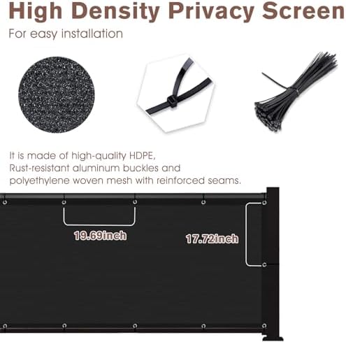 SUNNY GUARD 3' x 10' Balcony Privacy Screen, HDPE Patio Railing Cover Fence - Image 6