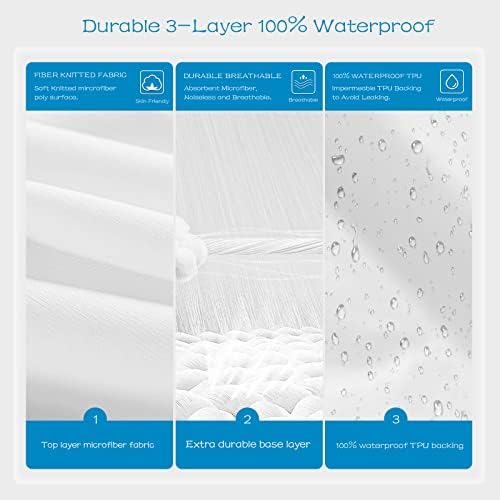 GRT 2 Pack Twin Mattress Protector Waterproof, Premium Twin Mattress Cover - Image 3