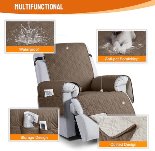 VANSOFY 100% Waterproof Recliner Chair Covers Washable - Image 5