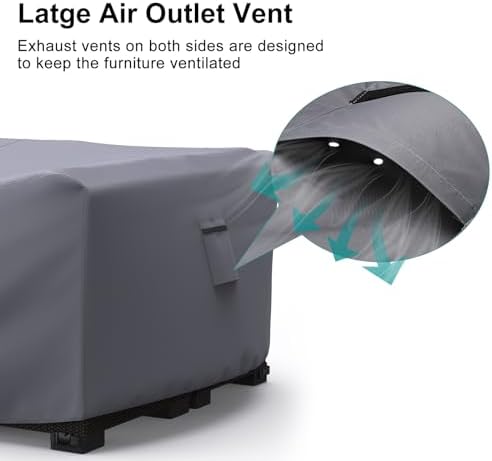 Waterproof Outdoor Patio Furniture Covers 111"L×74"W×28"H Grey - Image 3