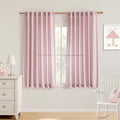 MYSKY HOME Pink Curtains for Girls Bedroom, Semi Sheer Nursery Curtains 63 Inch by MYSKYHOME