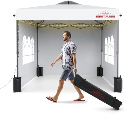 10x10 Pop Up Canopy Tent with 3 Sidewalls by BENASS
