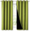 NICETOWN 100% Blackout Curtains 54 inches Long, Fresh Green, 1 Pair, 52 inches by NICETOWN
