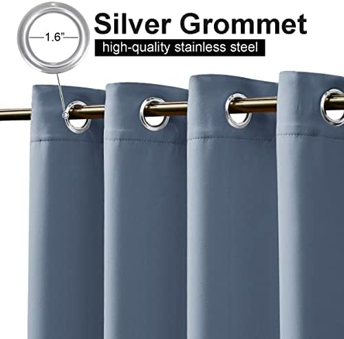 NICETOWN 2 Panels Patio Curtains Outdoor Waterproof & Windproof, Top and Bottom - Image 3