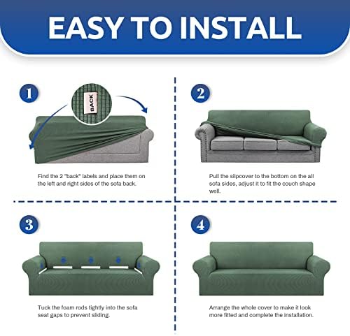 KEKUOU Stretch Chair Sofa Slipcover, Single Couch Cover - Image 6