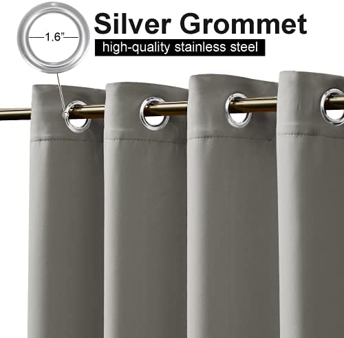 NICETOWN Outdoor Curtain for Patio Waterproof, Grommet Top Thermal Insulated - Image 2