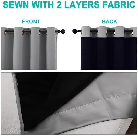 NICETOWN Blackout Curtains 80 inches Long, Full Light Blocking Drapes - Image 5