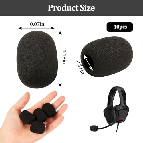 40 Pcs Lapel Microphone Windscreen, Headset Windscreen, Mic Foam Covers - Image 5