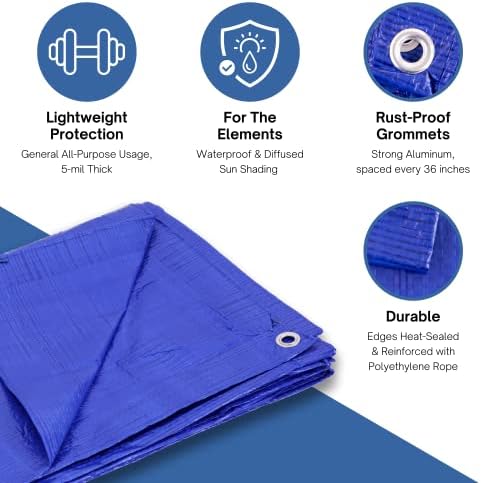 Kotap 30 x 40 Ft. All-Purpose Multi-Use Protection/Coverage 5-mil Poly Tarp - Image 3