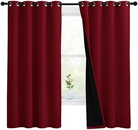 NICETOWN 100% Blackout Cold Blocking Curtain Panels, Thermal Insulated Curtains by NICETOWN