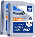 RAINDEWAY Small Tarps Waterproof 3x6Ft 5.5 Mil Protective Poly Tarp by RAINDEWAY