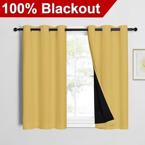 NICETOWN 100% Blackout Short Curtains - Image 2